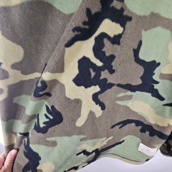 Mens Winter Outdoor Warm Soft Cozy Fleece Green Brown Camo Cowl Neck Sweater S - Picture 15 of 15